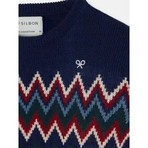 Children's jacquard fabric round neck sweatshirt Silbon image-2