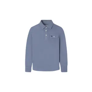 Long sleeve polo with pocket for kids Silbon image-0