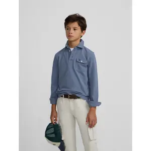 Long sleeve polo with pocket for kids Silbon image-3