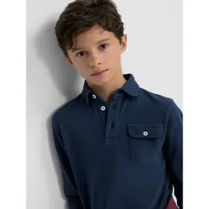 Long sleeve polo with pocket for kids Silbon image-3