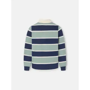 Striped long-sleeve rugby polo for kids Silbon image-1