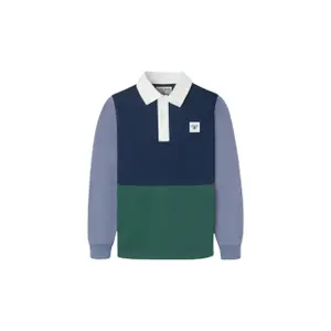 Children's long-sleeve cotton rugby polo Silbon image-0