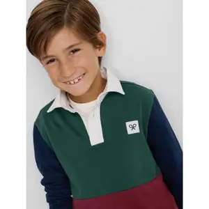 Langarm-Rugby-Polo aus Baumwolle für Babys Silbon image-5