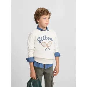 Kids' racket print sweatshirt Silbon image-3