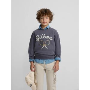 Sweatshirt com estampa de raquete para criança Silbon image-3