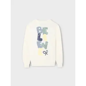 Printed sweatshirt with "believe" on the back for kids Silbon image-1