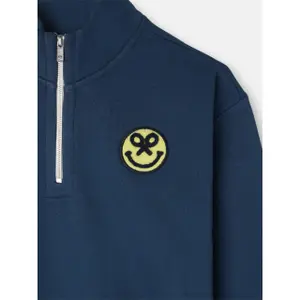 ACID Kids Embroidered 1/2 Zip Sweatshirt Silbon image-2