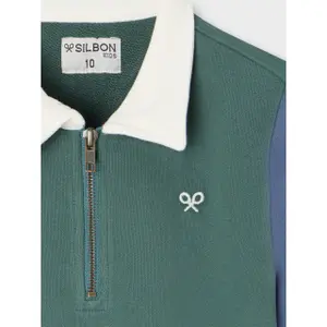 ACID Kids Embroidered 1/2 Zip Sweatshirt Silbon image-2