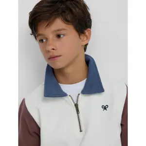 ACID Kids Embroidered 1/2 Zip Sweatshirt Silbon image-4