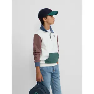 ACID Kids Embroidered 1/2 Zip Sweatshirt Silbon image-6