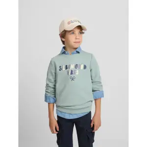 Printed good vibes sweatshirt for kids Silbon image-3