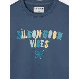 Printed good vibes sweatshirt for kids Silbon image-2