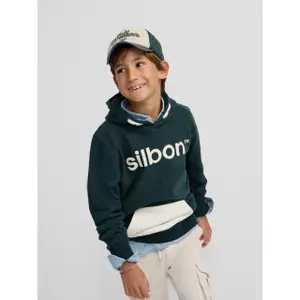 Kids' hooded sweatshirt with kangaroo pocket Silbon image-3