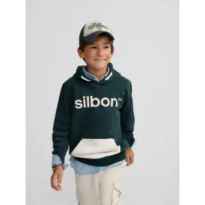 Kids' hooded sweatshirt with kangaroo pocket Silbon image-4