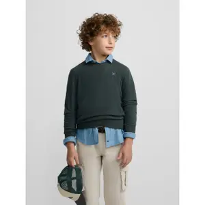 Children's round neck cotton blend sweatshirt Silbon image-4