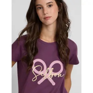 Klassisches T-Shirt mit Schläger-Motiv für Frauen Silbon image-4