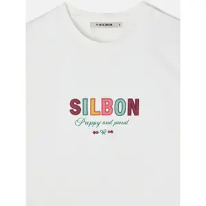 T-Shirt mit Aufdruck Preppy and Proud für Damen Silbon image-6