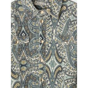 Corduroy jumpsuit with paisley pattern for women Silbon image-2