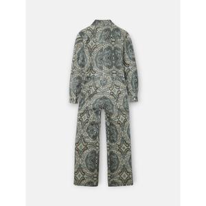 Corduroy jumpsuit with paisley pattern for women Silbon image-4