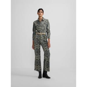 Corduroy jumpsuit with paisley pattern for women Silbon image-6