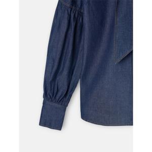 Women's lace-up denim shirt Silbon image-2