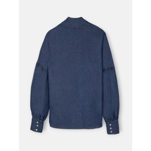 Women's lace-up denim shirt Silbon image-3