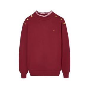 Sudadera de algodón con volante en el cuello mujer Silbon