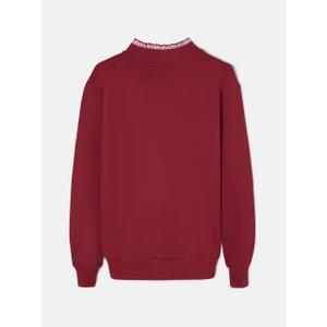 Sudadera de algodón con volante en el cuello mujer Silbon image-1