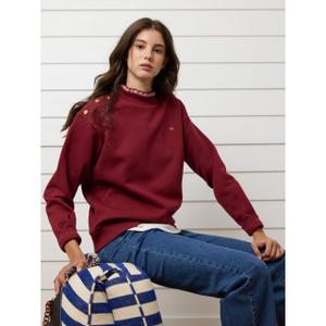 Sudadera de algodón con volante en el cuello mujer Silbon image-3