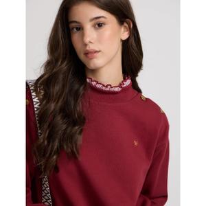 Sudadera de algodón con volante en el cuello mujer Silbon image-4