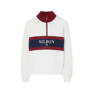 Sudadera de mujer retro con media cremallera y cuello alto Silbon