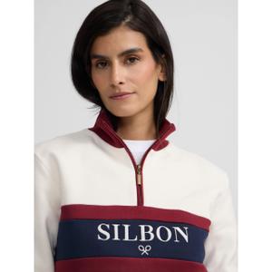 Sudadera de mujer retro con media cremallera y cuello alto Silbon image-5