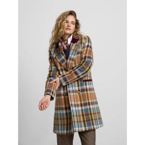 Checked double-breasted coat for women Silbon image-6