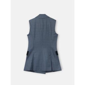 Karierter langer Damen-Westenjäckchen Silbon image-4