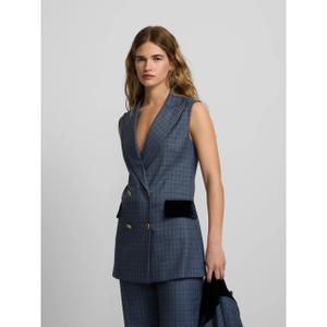 Karierter langer Damen-Westenjäckchen Silbon image-6