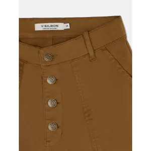 Pantaloni cargo a vita media donna Silbon image-5