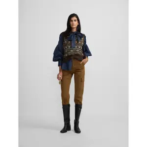 Pantaloni cargo a vita media donna Silbon image-1