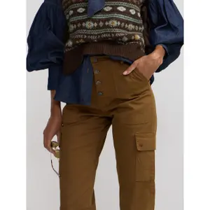 Pantaloni cargo a vita media donna Silbon image-4