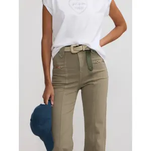 Pantaloni dritti con fibbia decorativa donna Silbon image-5