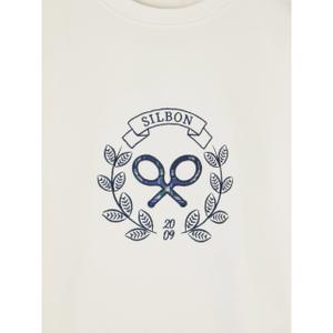 Sweatshirt en coton à motif raquette cœur femme Silbon image-2