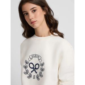Sweatshirt en coton à motif raquette cœur femme Silbon image-5