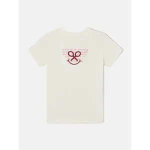T-Shirt mit Smiley-Stickerei für Frauen Silbon image-3