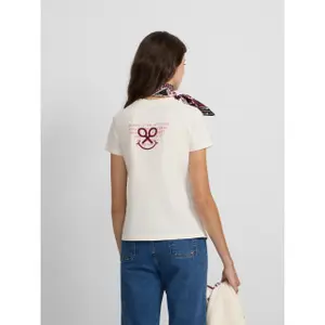 T-Shirt mit Smiley-Stickerei für Frauen Silbon image-4