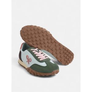 Baskets en cuir suédé et textile femme Silbon image-3