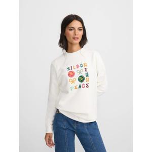 Sweatshirt com estampado divertido e paz para mulher Silbon image-4