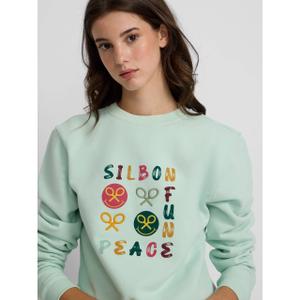 Sweatshirt à motif fun and peace femme Silbon image-5