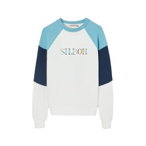 Sudadera bordada con una letra de color para mujer Silbon