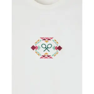 Bunt gesticktes Damen-T-Shirt im Ethno-Stil Silbon image-6