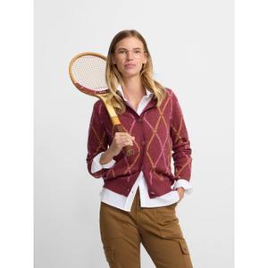 Damen-Cardigan mit Rauten-Racket-Muster Silbon Rebecca image-3