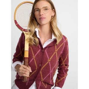 Damen-Cardigan mit Rauten-Racket-Muster Silbon Rebecca image-4